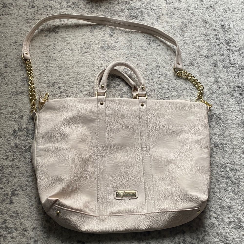 steve madden faux leather studded hobo bag cream color in GUC
